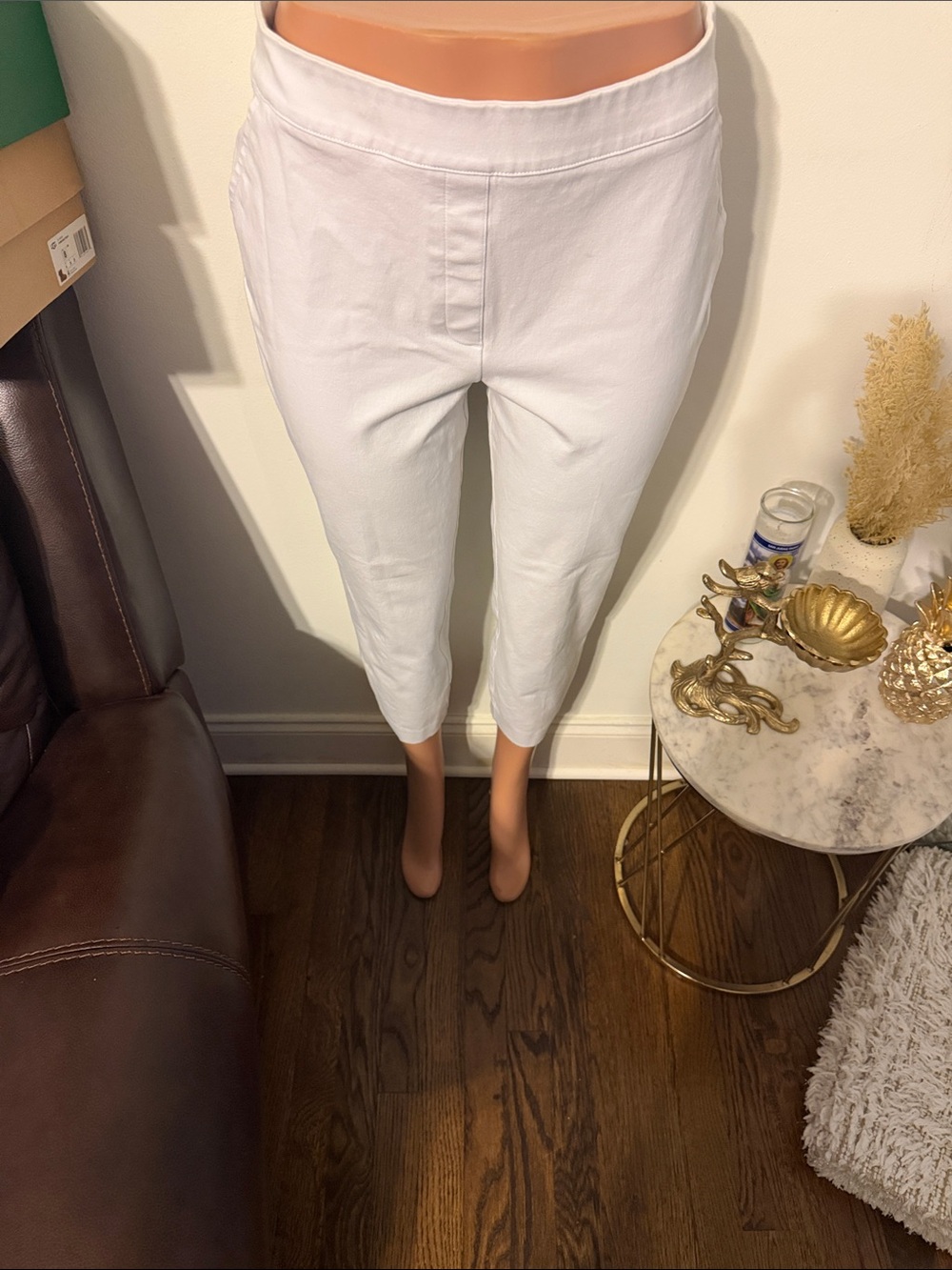 SPANX White Cropped Ponte Skinny Jeans